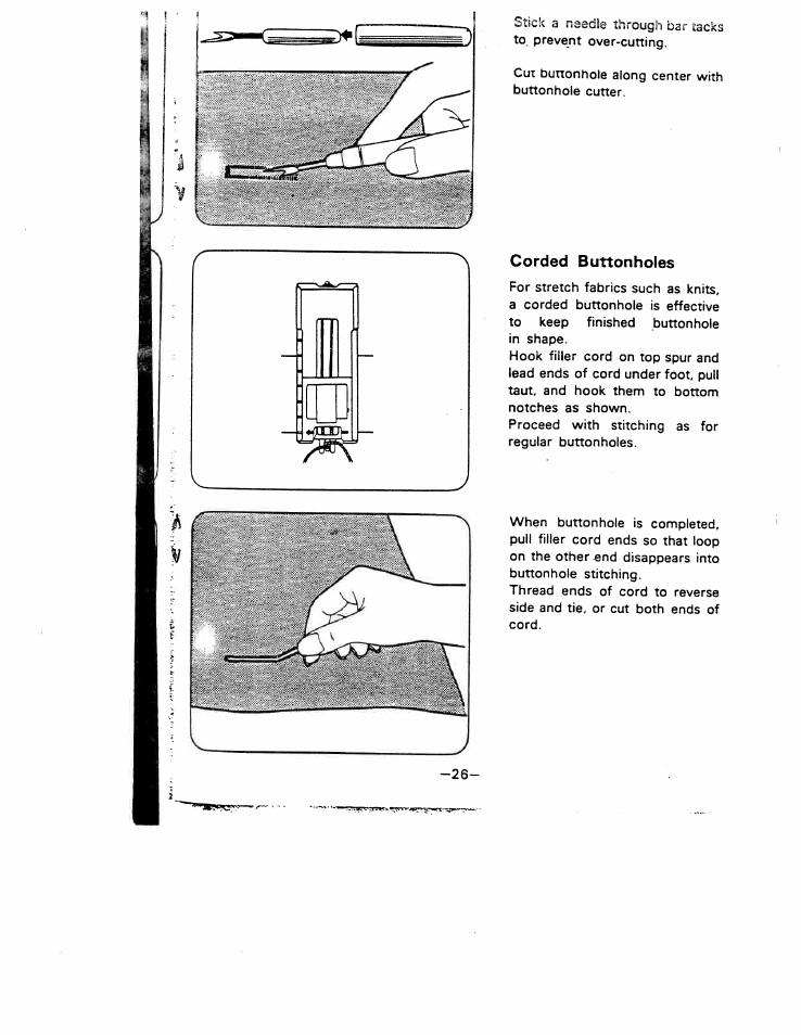 Corded buttonholes | SINGER W1777 User Manual | Page 28 / 50