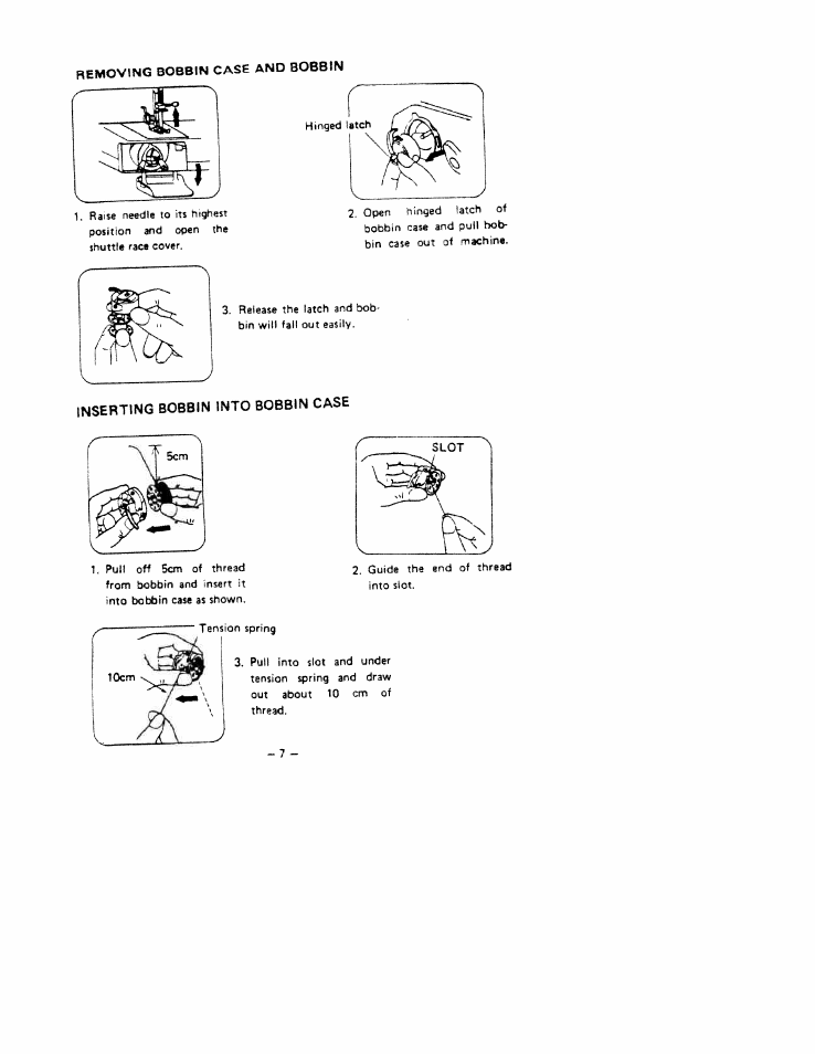 Removing bobbin case and bobbin, Bobbin into bobbin case | SINGER W1888 User Manual | Page 11 / 35