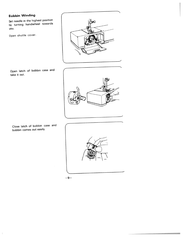 Bobbin winding | SINGER W1805 User Manual | Page 14 / 48