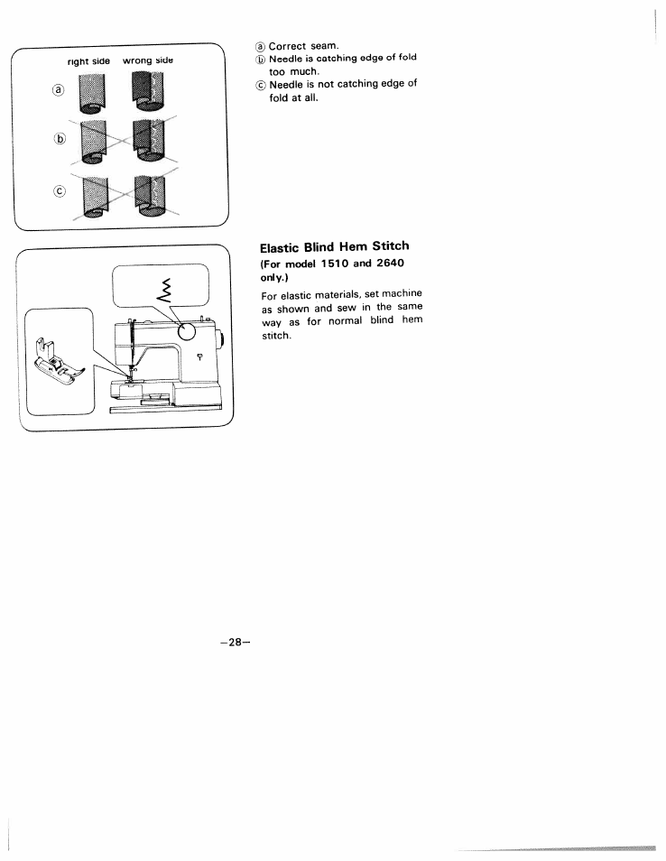 Elastic blind hem stitch | SINGER W1805 User Manual | Page 33 / 48