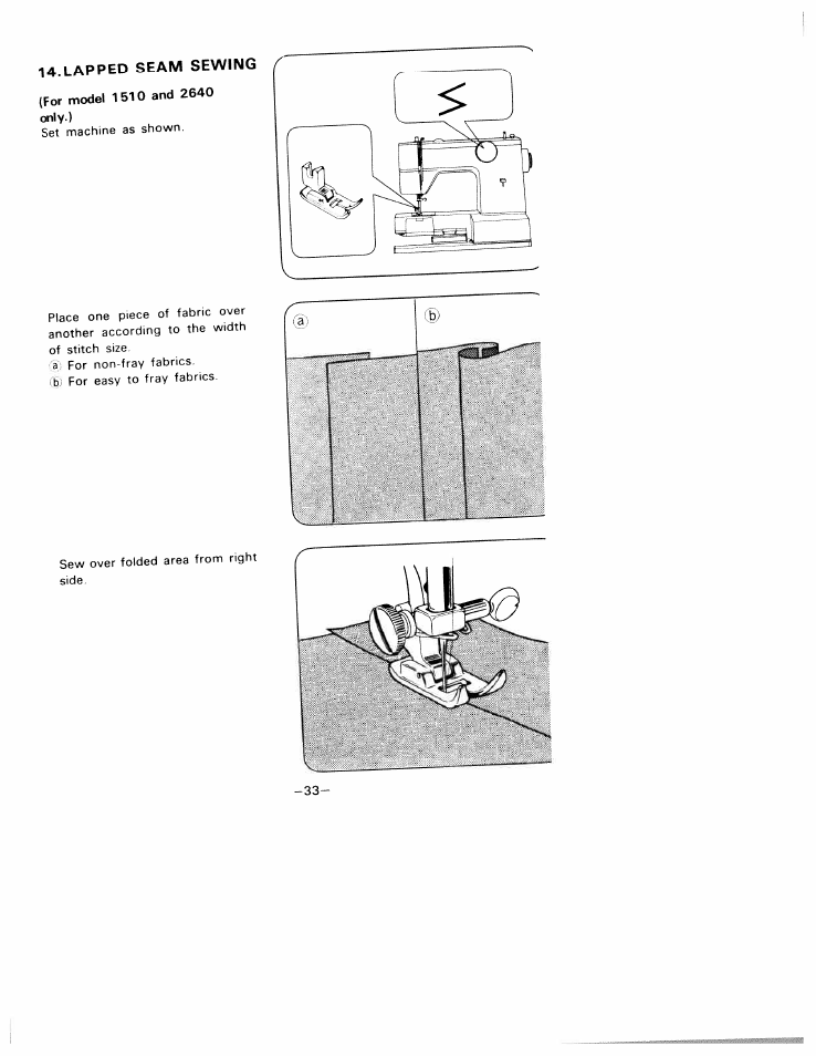 Lapped seam sewing, Lapped, Seam | Sewing | SINGER W1805 User Manual | Page 38 / 48