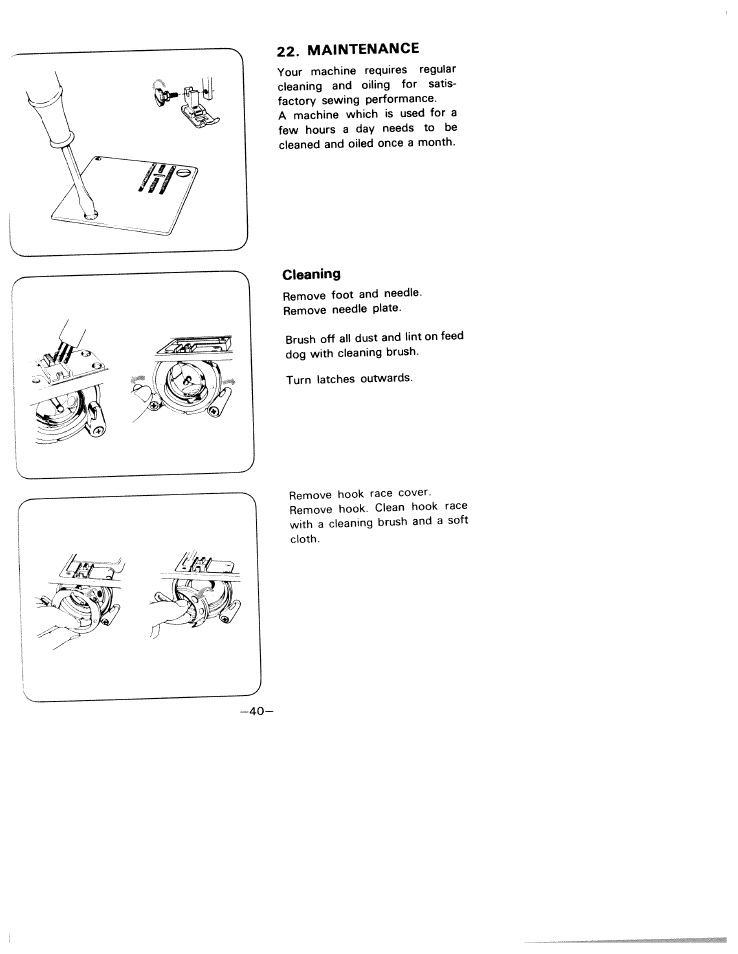 Maintenance, Cleaning | SINGER W1805 User Manual | Page 45 / 48