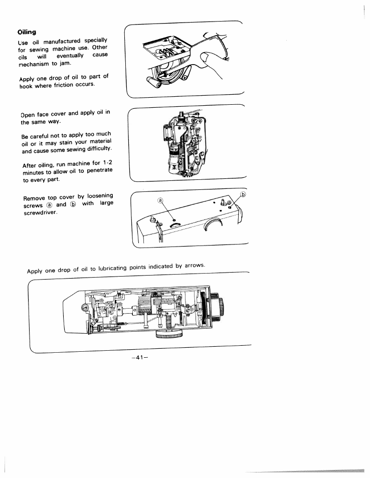 Oiling | SINGER W1805 User Manual | Page 46 / 48