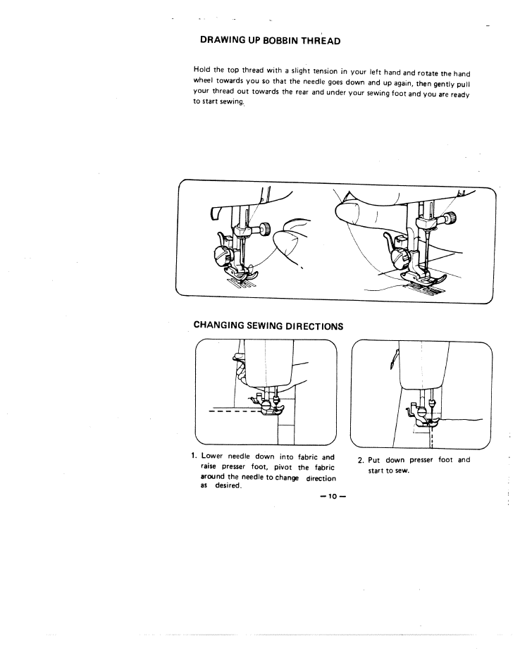 Changing sewing directions | SINGER W1855 User Manual | Page 14 / 32