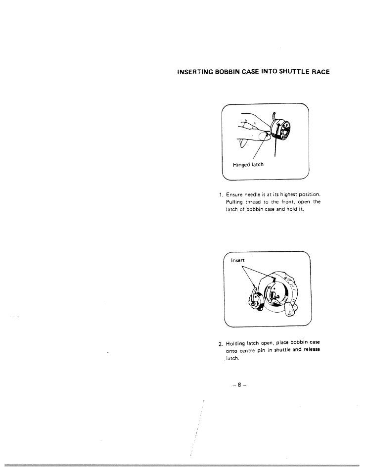 Inserting bobbin case into shuttle race | SINGER W1866 User Manual | Page 12 / 34