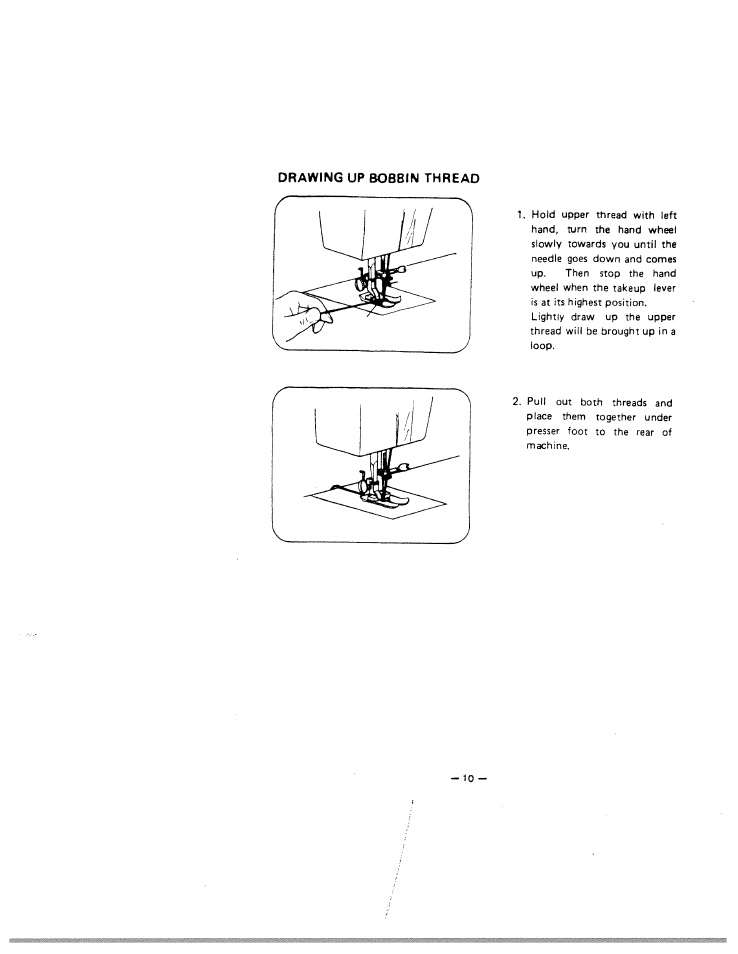 Drawing up bobbin thread | SINGER W1866 User Manual | Page 14 / 34