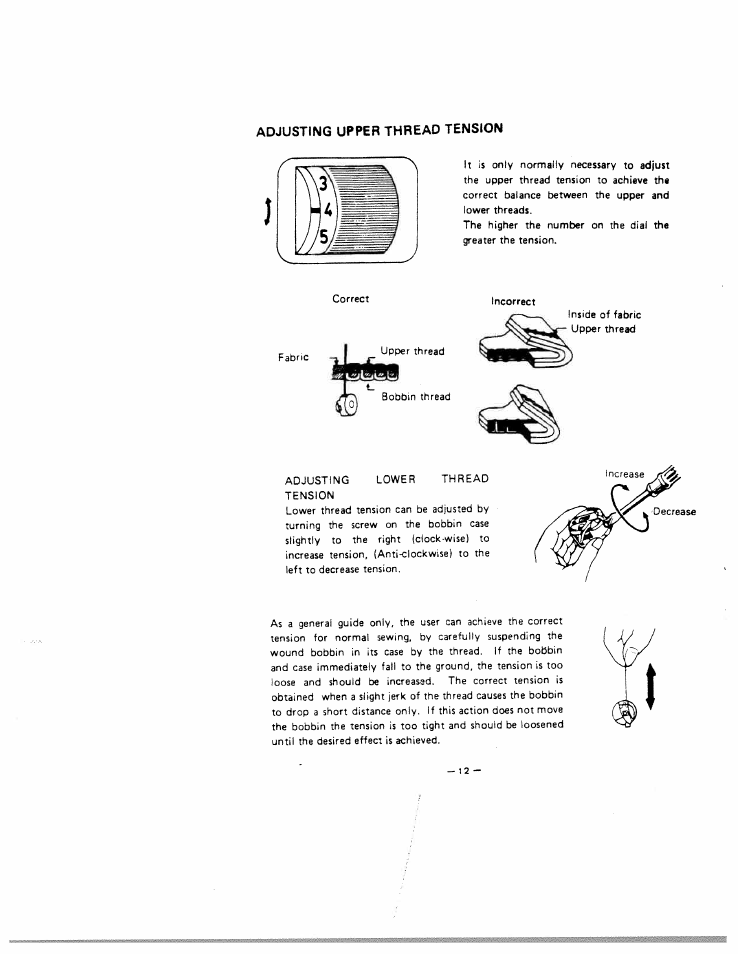 Adjusting upper thread tension, Adjusting thread tension | SINGER W1866 User Manual | Page 16 / 34