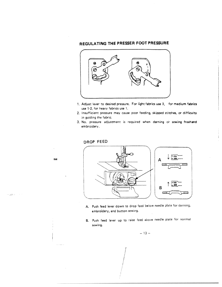 Regulating the presser foot pressure | SINGER W1866 User Manual | Page 17 / 34