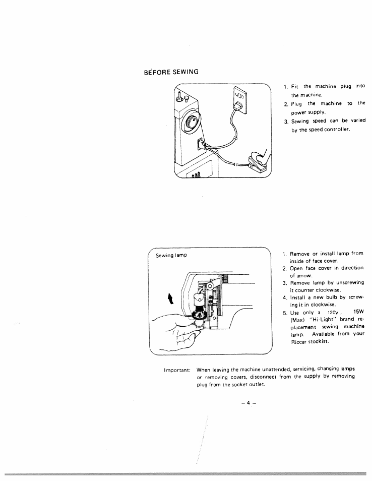 Before sewing | SINGER W1866 User Manual | Page 8 / 34