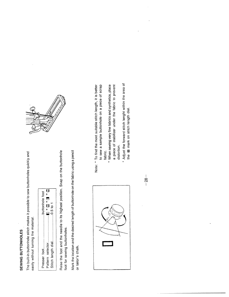 Sewing buttonholes | SINGER W1911 Quilter's Friend User Manual | Page 30 / 37