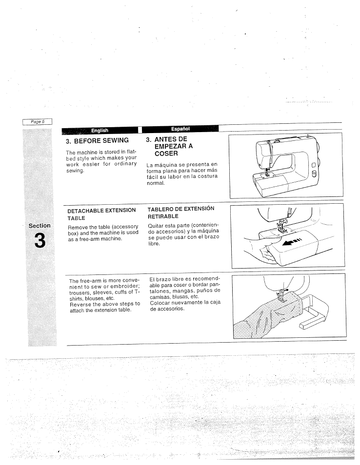 Before sewing, Antes de empezar a coser | SINGER W1955 User Manual | Page 11 / 55