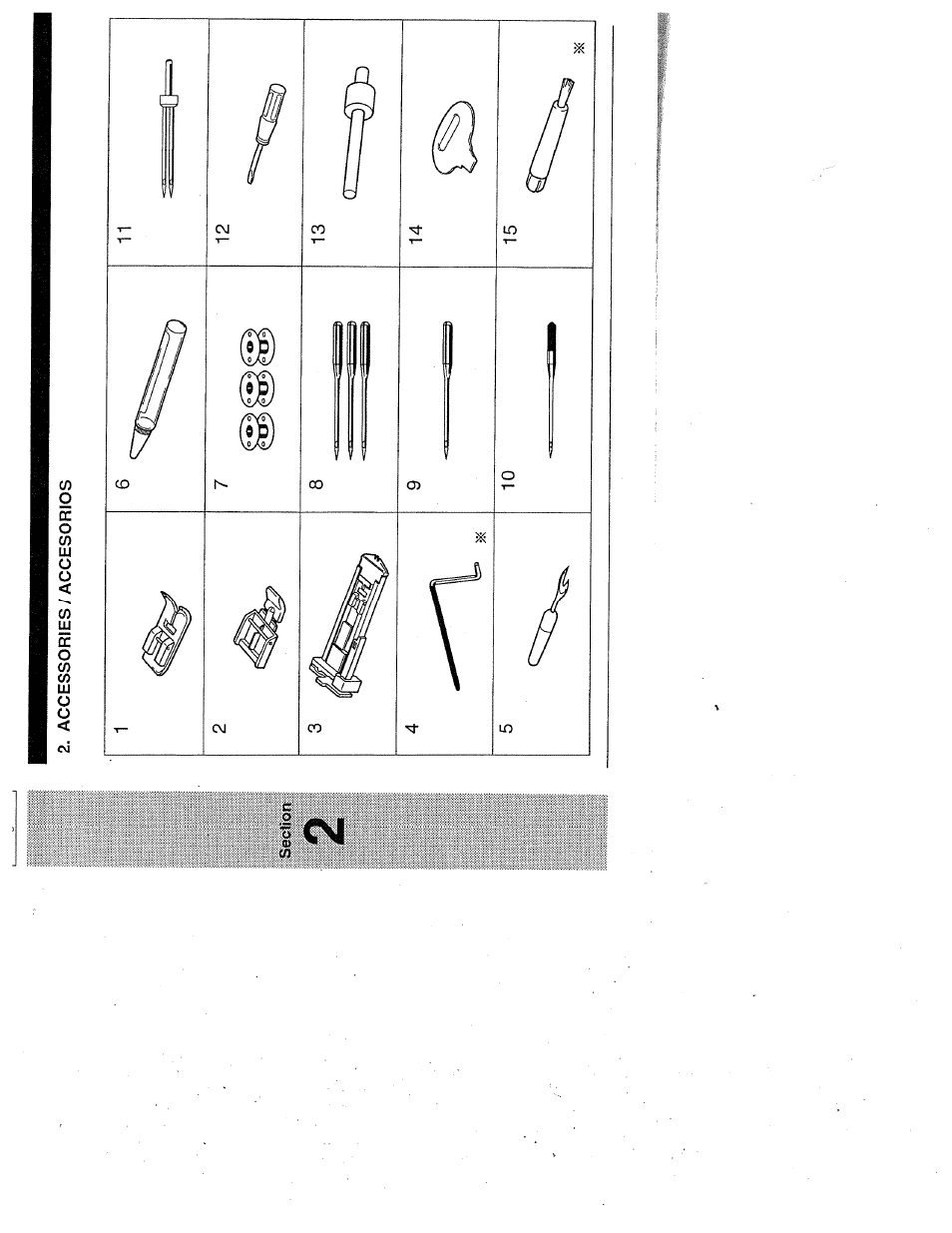 Accessories / accesorios, Sedioli | SINGER W1999 User Manual | Page 11 / 67