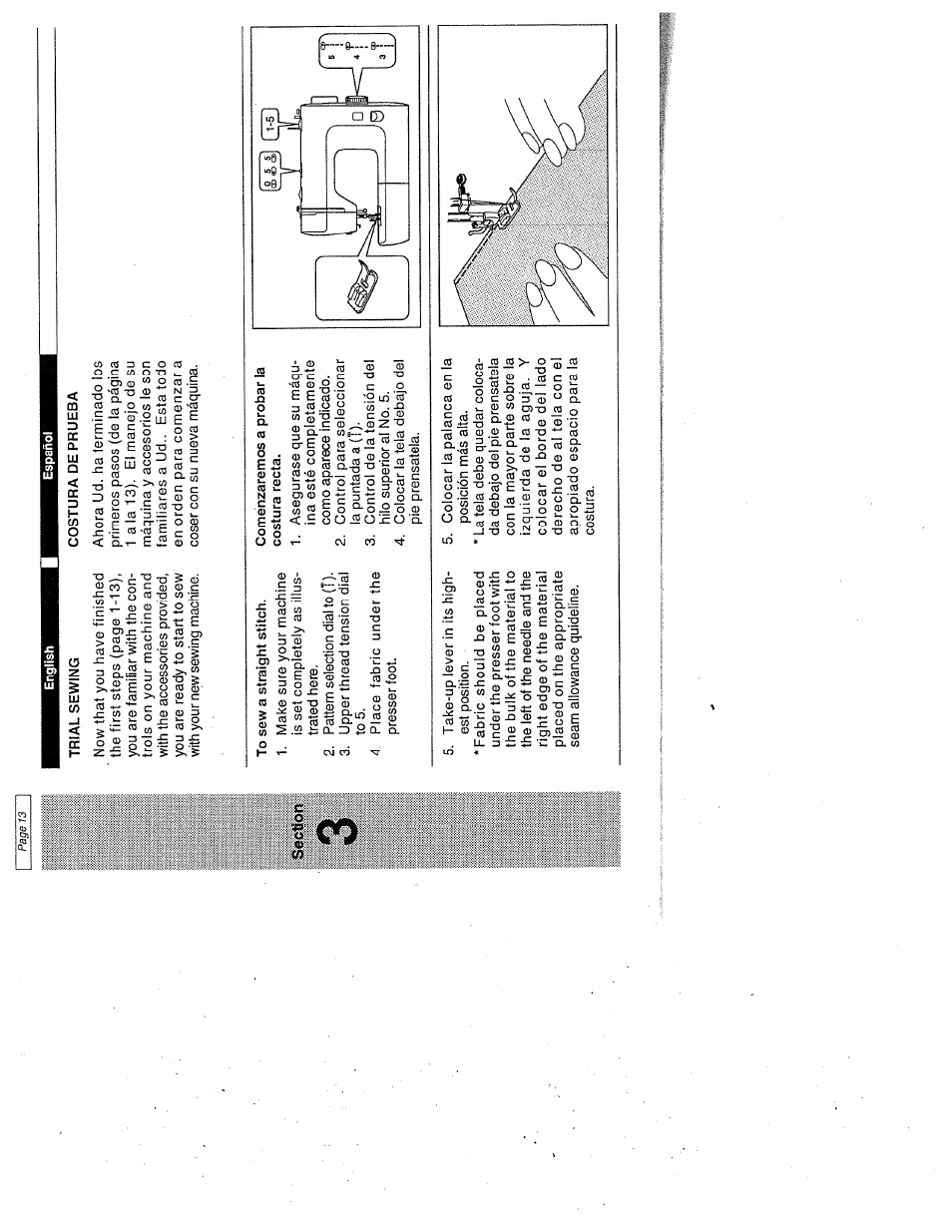 Section | SINGER W1999 User Manual | Page 21 / 67