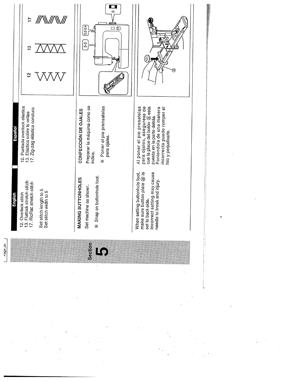 Making buttonholes | SINGER W1999 User Manual | Page 47 / 67