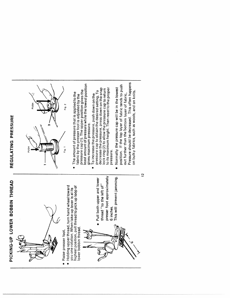 Picking-up lower bobbin thread regulating pressure | SINGER W211 User Manual | Page 14 / 30