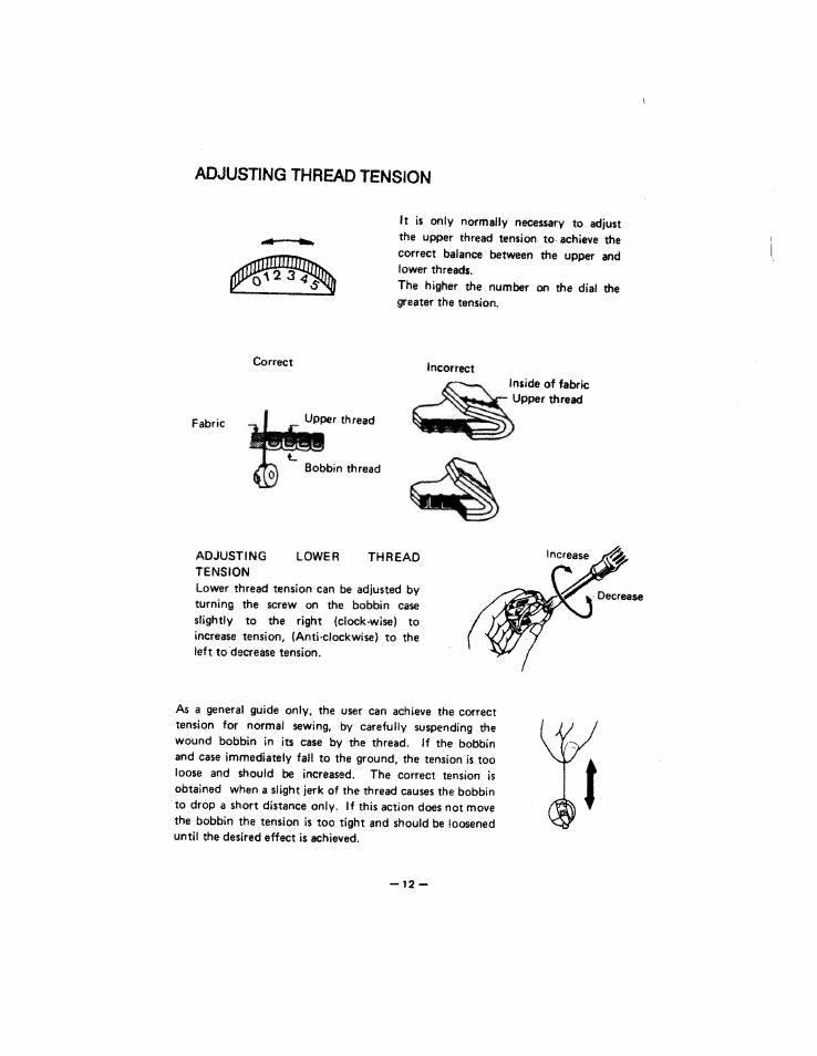 Adjusting thread tension | SINGER W213 User Manual | Page 16 / 30