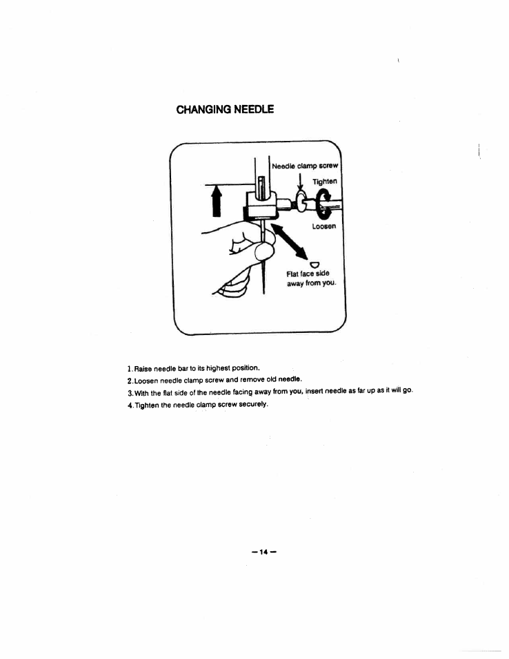 Changing needle | SINGER W213 User Manual | Page 18 / 30