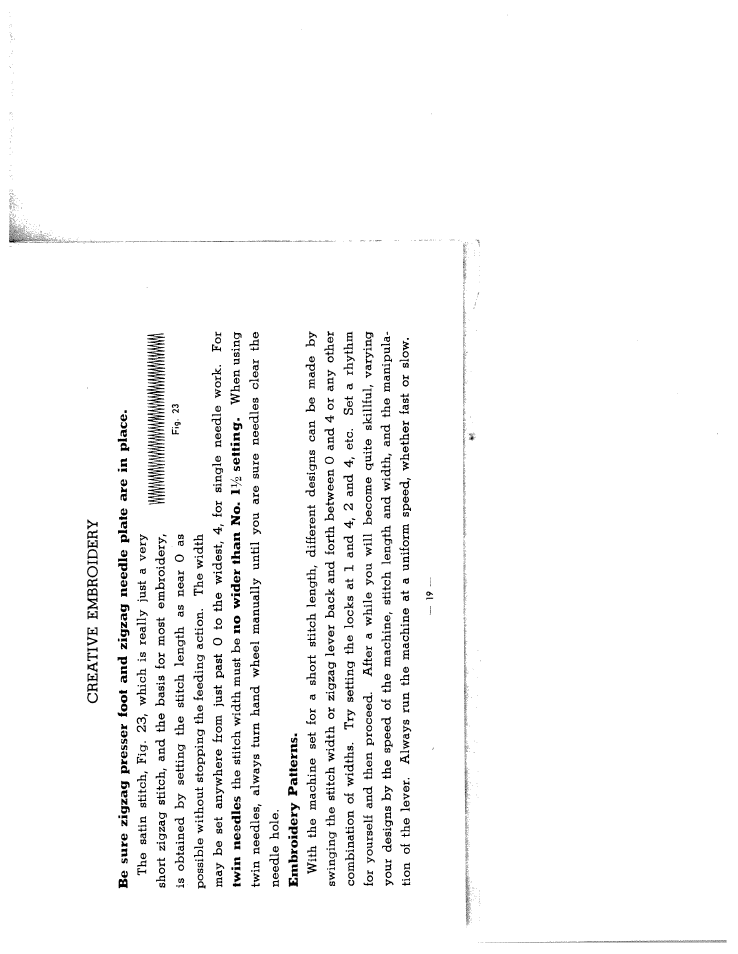 Creative embroidery | SINGER W2134 User Manual | Page 15 / 31