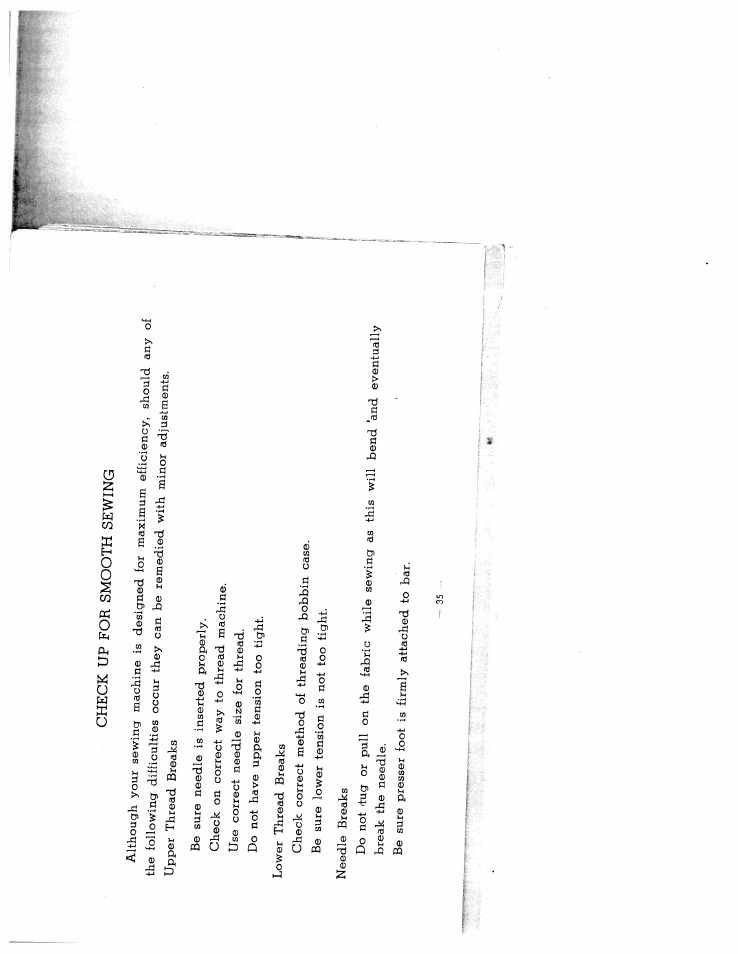 Check up for smooth sewing, Attached | SINGER W2134 User Manual | Page 30 / 31