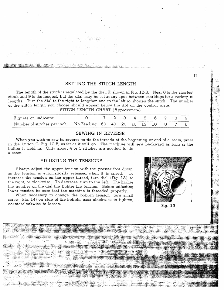 Setting the stitch length, Sewing in reverse, Adjusting the tensions | SINGER W2135 User Manual | Page 13 / 28