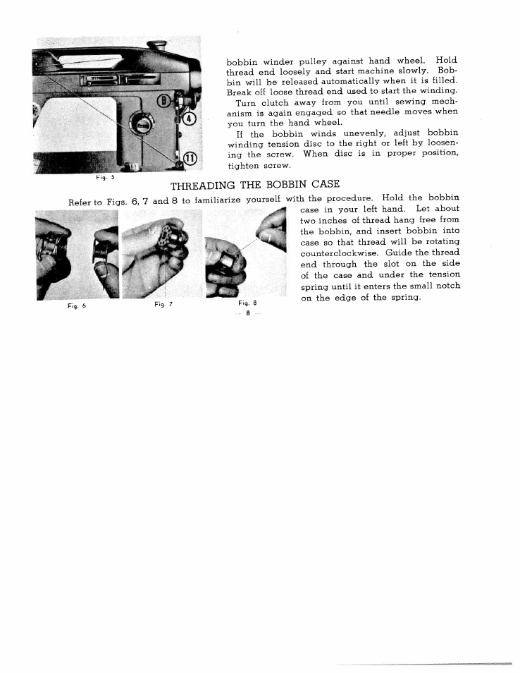 Threading the bobbin case | SINGER W2137 User Manual | Page 10 / 38