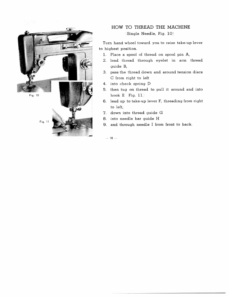 How to thread the machine, How to thread the machine -11 | SINGER W2137 User Manual | Page 12 / 38