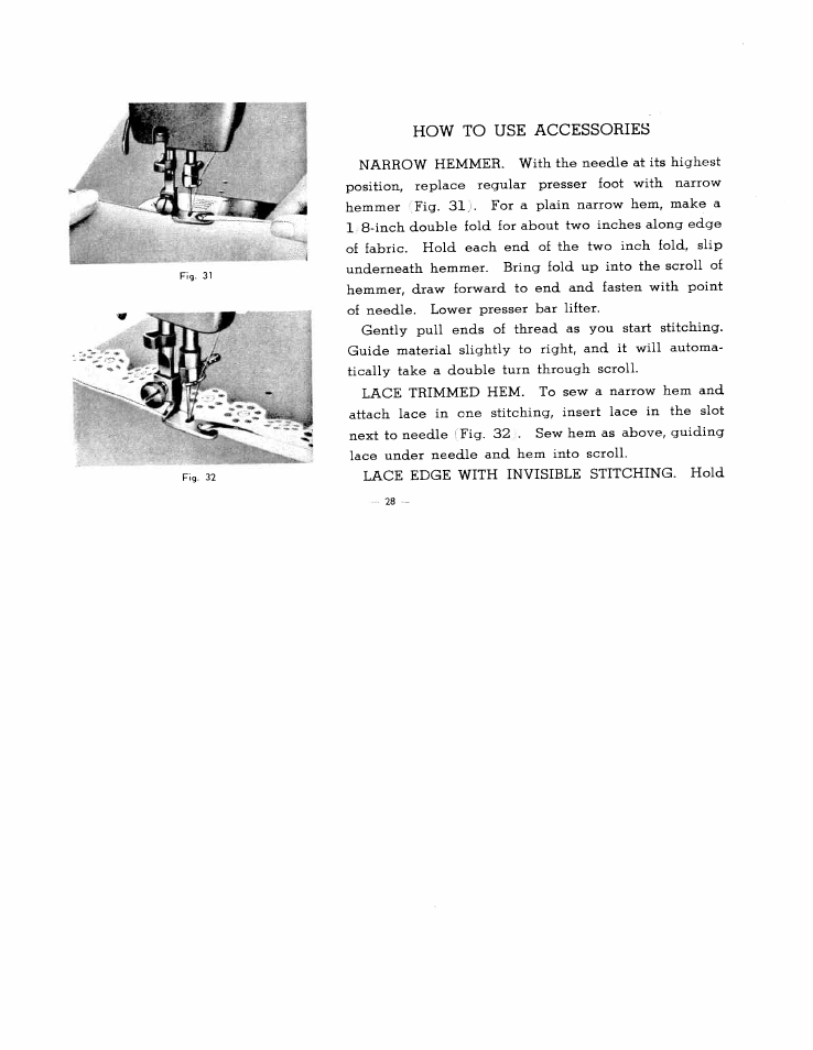 How to use accessories, How to use accessories -30 | SINGER W2137 User Manual | Page 30 / 38