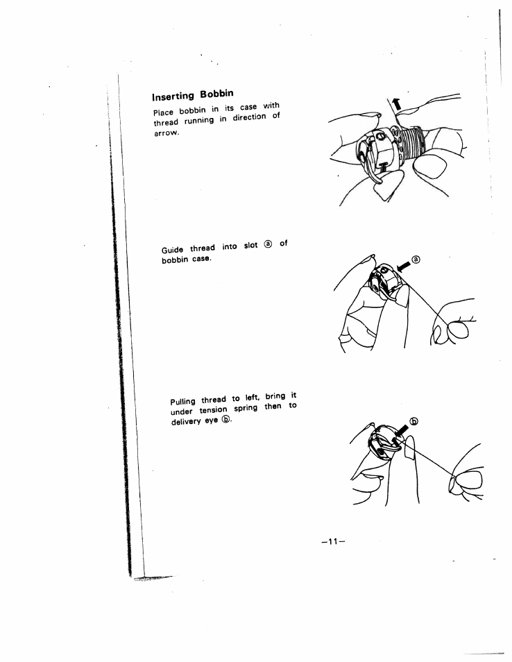 Inserting bobbin | SINGER W221N User Manual | Page 14 / 45