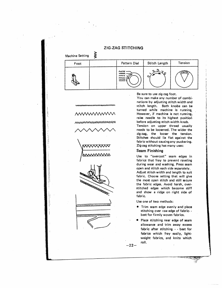 Seam finishing | SINGER W221N User Manual | Page 25 / 45