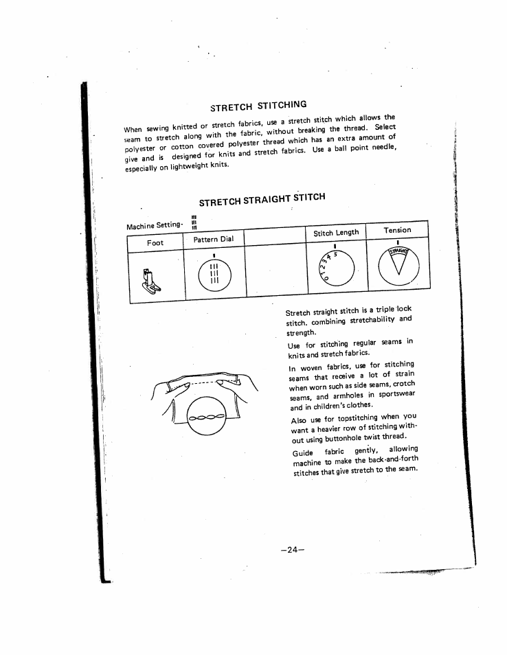 Stretch straight stitch | SINGER W221N User Manual | Page 27 / 45