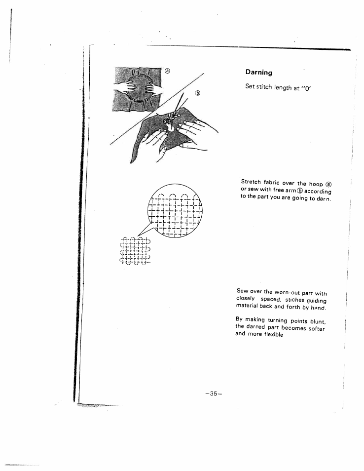 Darning | SINGER W221N User Manual | Page 38 / 45