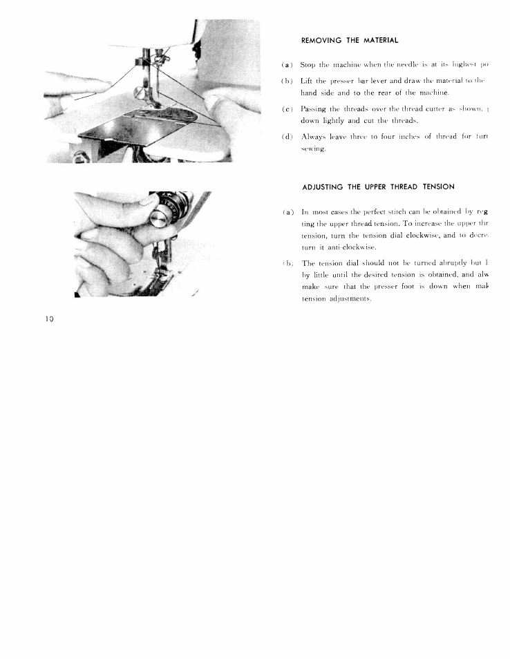 Adjusting the upper thread tension | SINGER W311 User Manual | Page 11 / 38