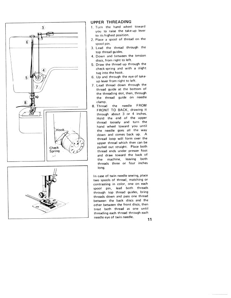 Upper threading | SINGER W310 User Manual | Page 13 / 39