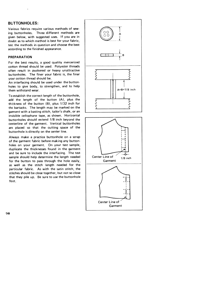 Buttonholes | SINGER W310 User Manual | Page 30 / 39