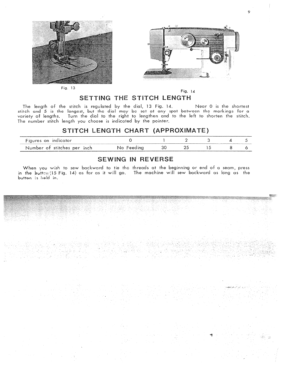 Setting the stitch length, Stitch length chart (approximate), Sewing in reverse | SINGER W311 User Manual | Page 10 / 50