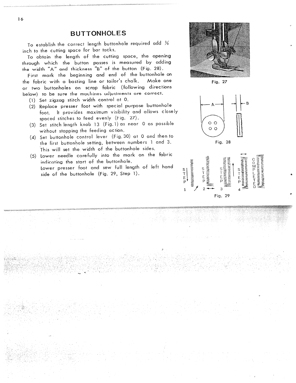 Buttonholes | SINGER W311 User Manual | Page 17 / 50