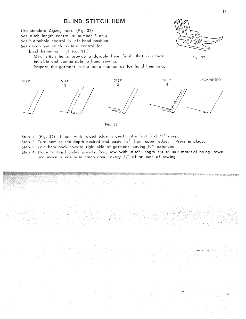 Blind stitch hem | SINGER W311 User Manual | Page 20 / 50