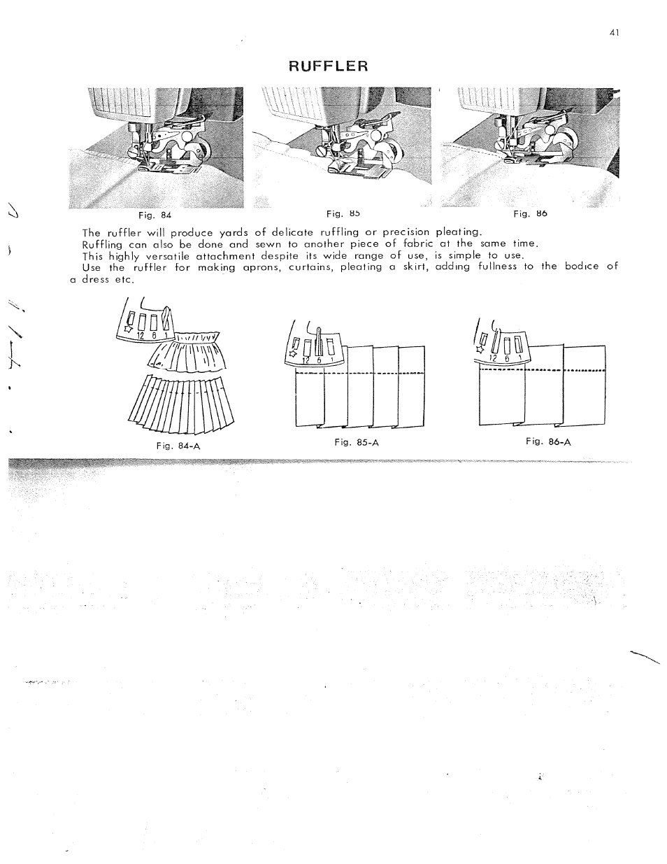 Ruffler, Rüffler | SINGER W311 User Manual | Page 42 / 50