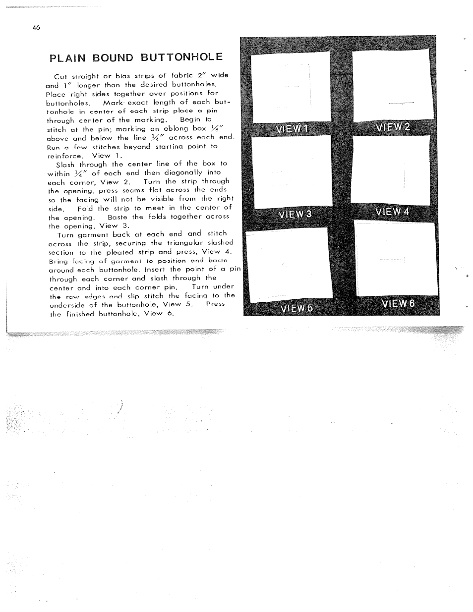 Plain bound buttonhole | SINGER W311 User Manual | Page 47 / 50
