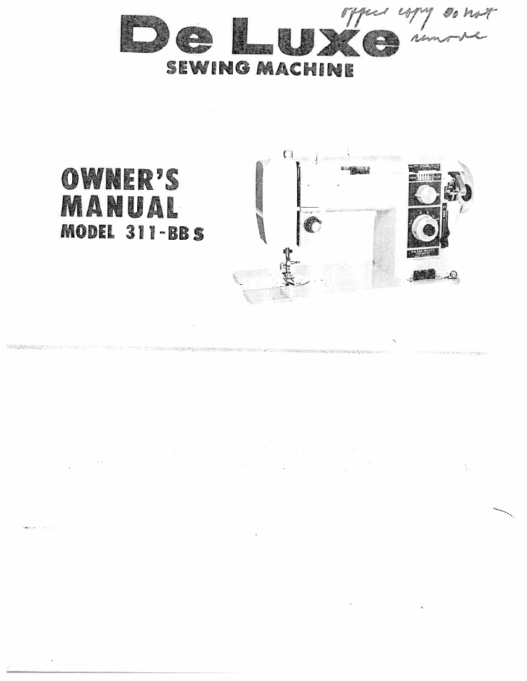 SINGER W311 BBS User Manual | 50 pages