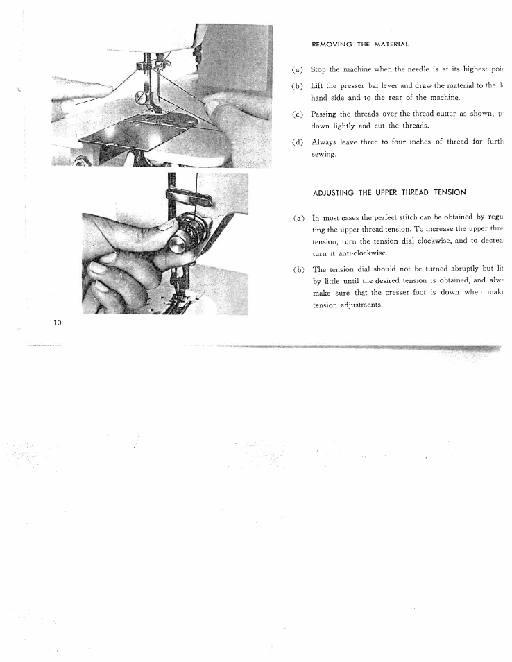 Adjusting the upper thread tension, Adjusting the, Upper thread tension | SINGER W311 BBS User Manual | Page 12 / 50