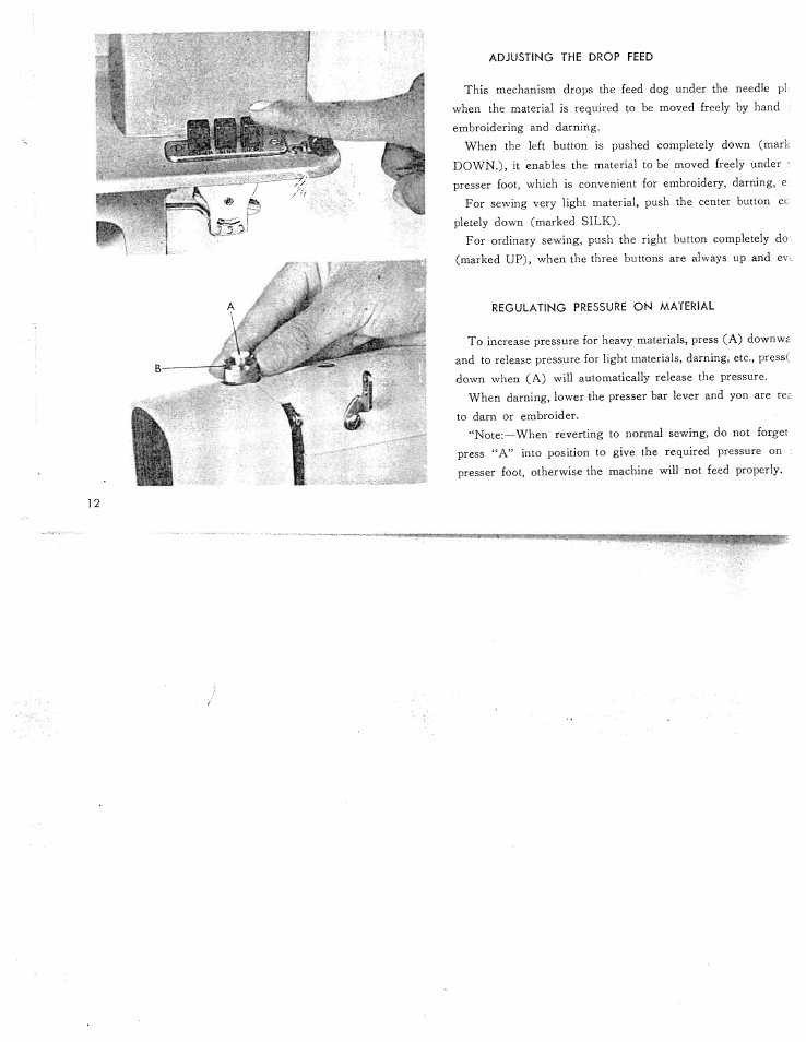 Regulating pressure on material | SINGER W311 BBS User Manual | Page 14 / 50