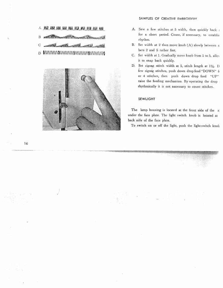 Sewlight | SINGER W311 BBS User Manual | Page 18 / 50
