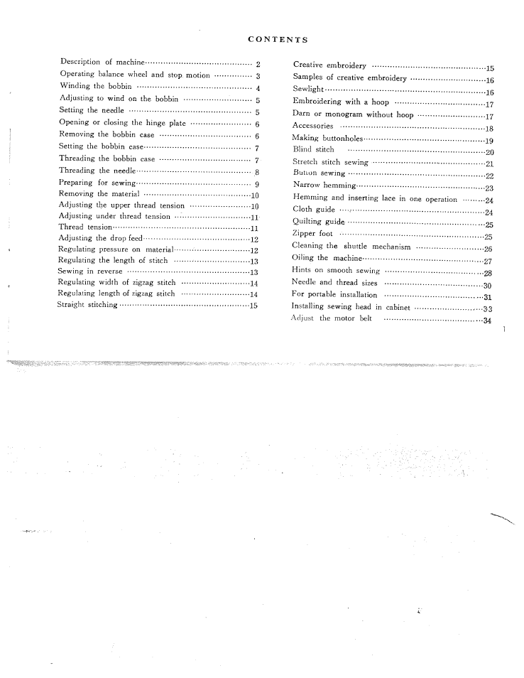SINGER W311 BBS User Manual | Page 3 / 50