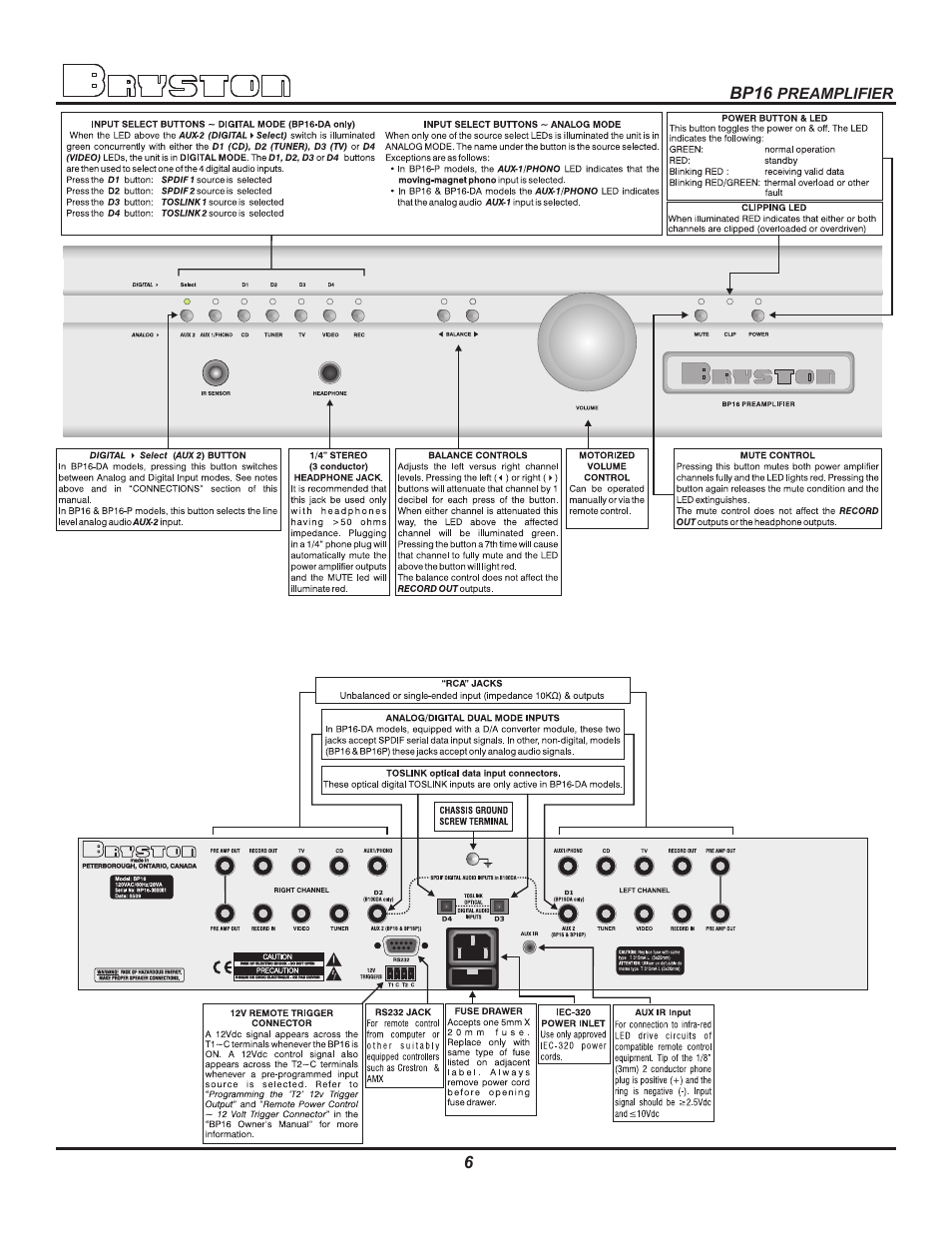 Bryston BP16 User Manual | Page 7 / 8