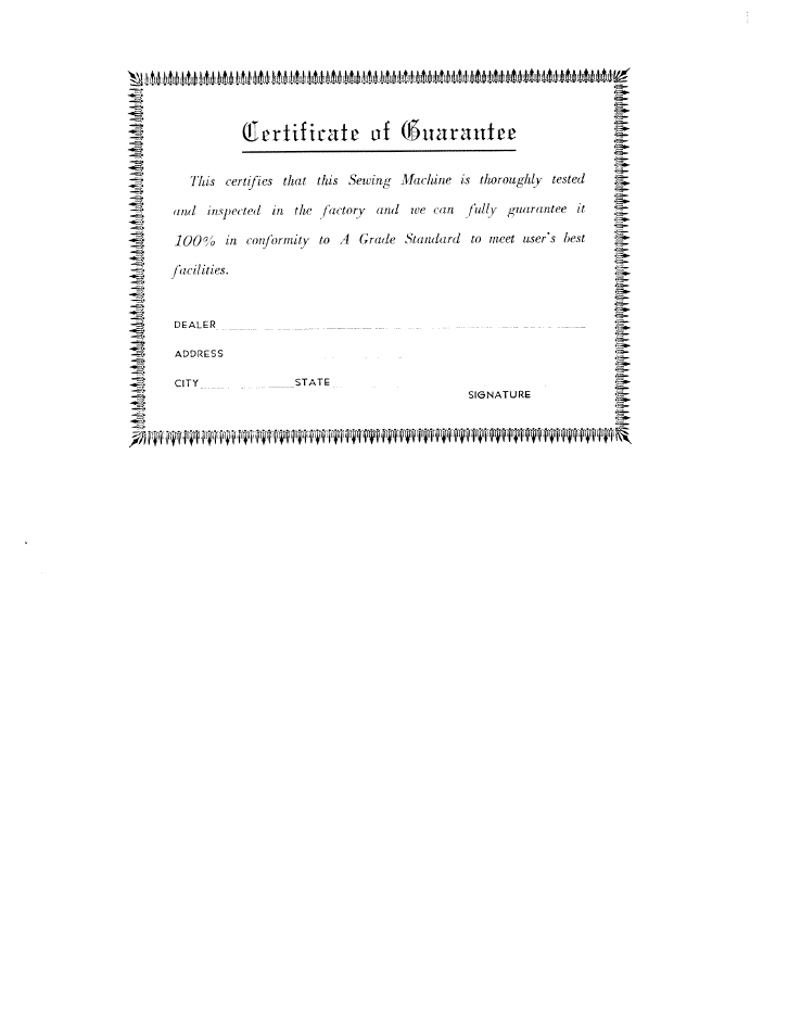 Iitxiivxtuit af (iwarant | SINGER W3851 User Manual | Page 2 / 35