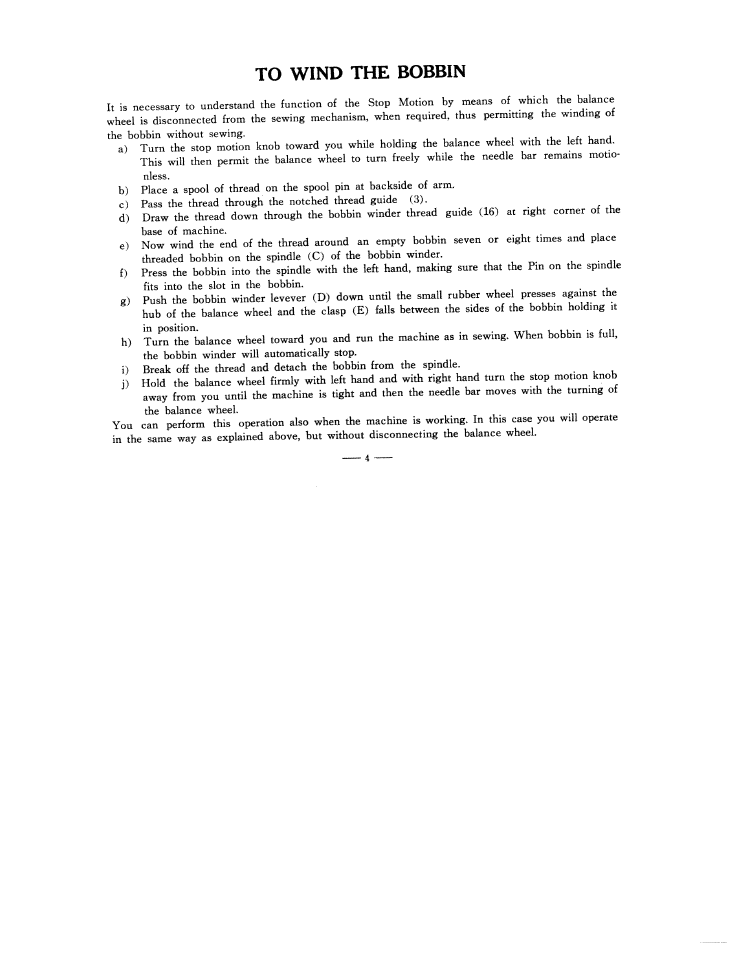 To wind the bobbin | SINGER W3851 User Manual | Page 7 / 35