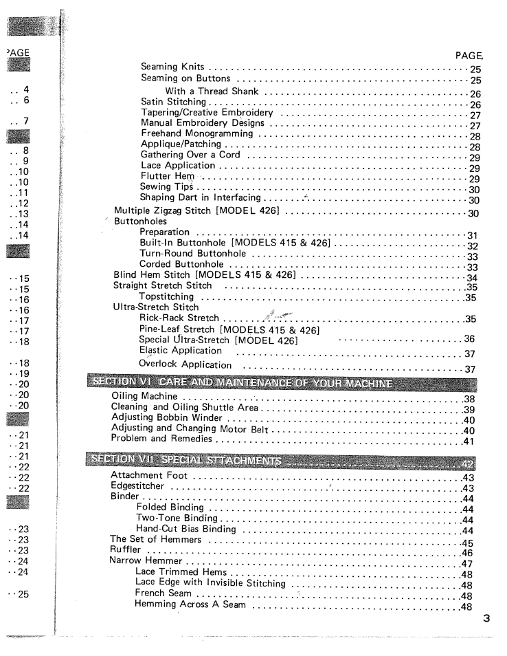 SINGER W426 User Manual | Page 4 / 48