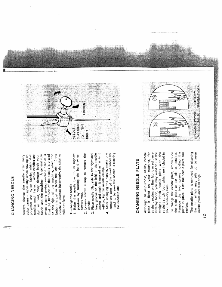 Changing needle, Changing needle plate, Changing needle changing needle plate | SINGER W431 User Manual | Page 11 / 50