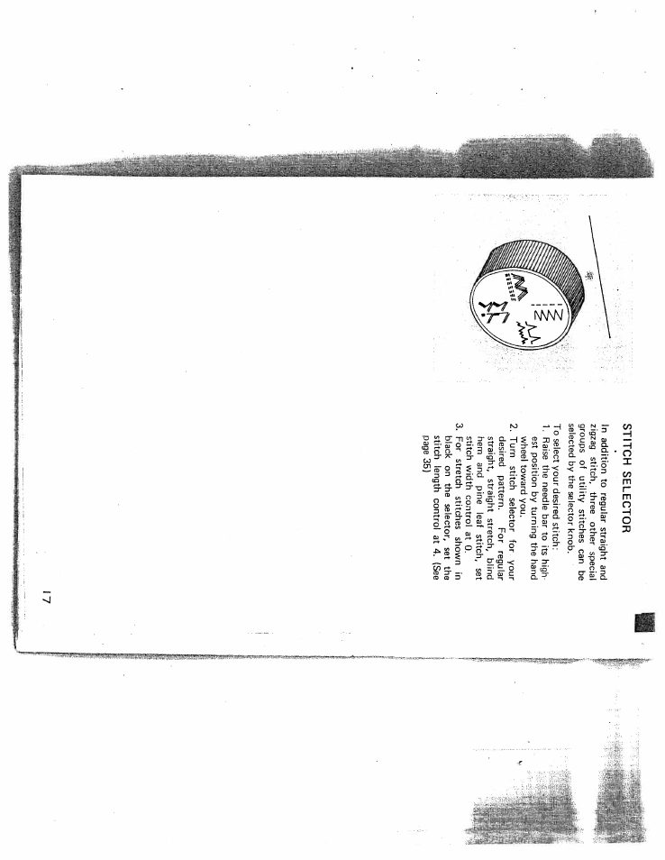Stitch selector | SINGER W431 User Manual | Page 18 / 50